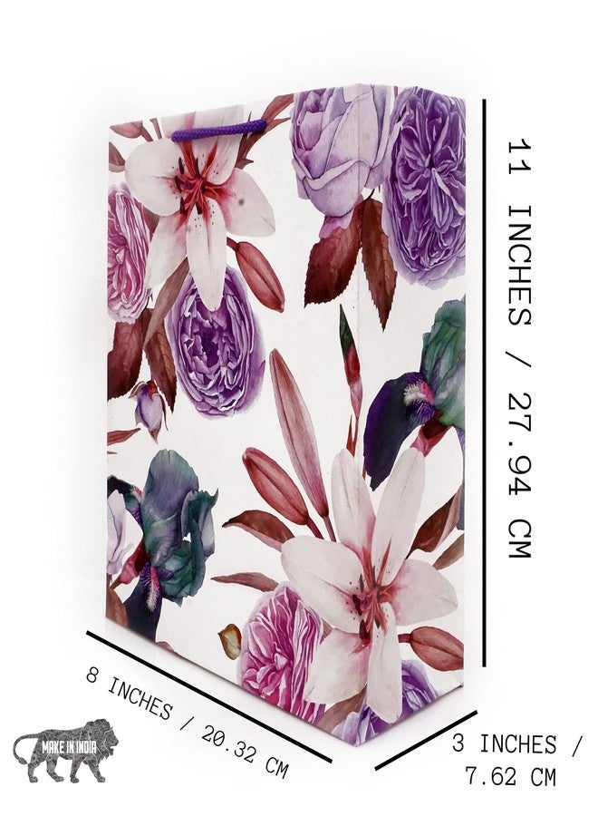Arrow Paper Products Carry Bags Lilly Flower Return for Weddings, Birthday, Holiday Presents (Pack of 10, 28x20x7.5 cm) - Image 4